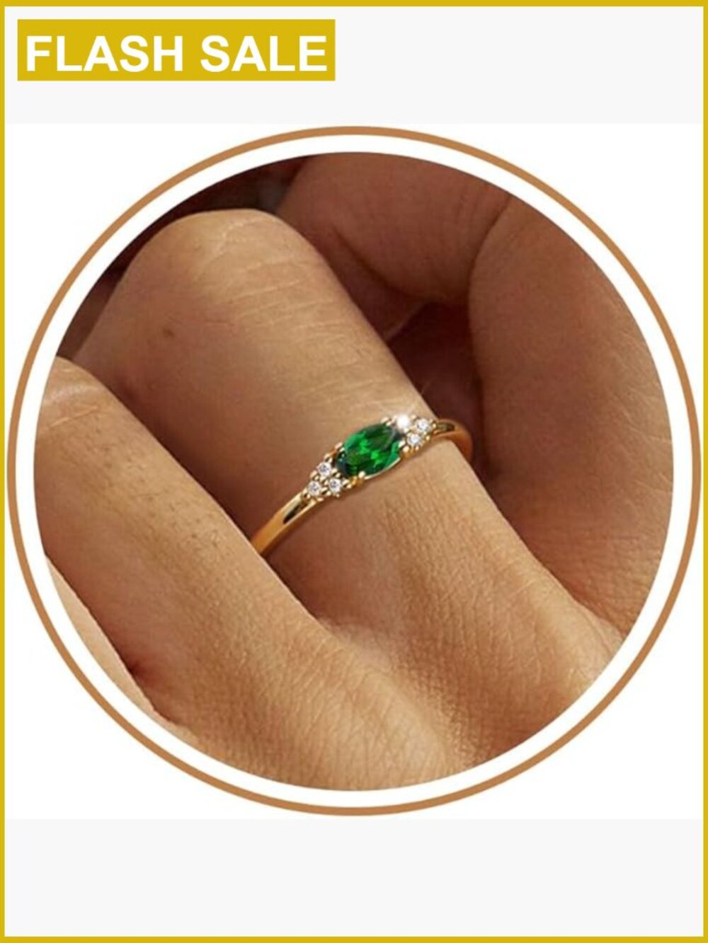 Stackable Gold Plated CZ Birthstone Ring Size 10